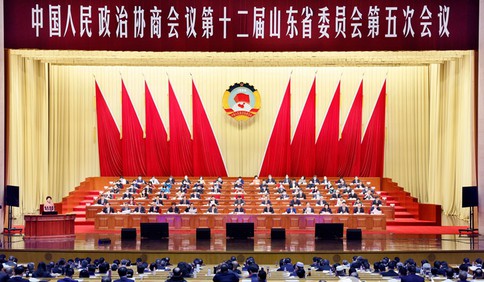 山东省政协十二届五次会议举行全体会议进行大会发言