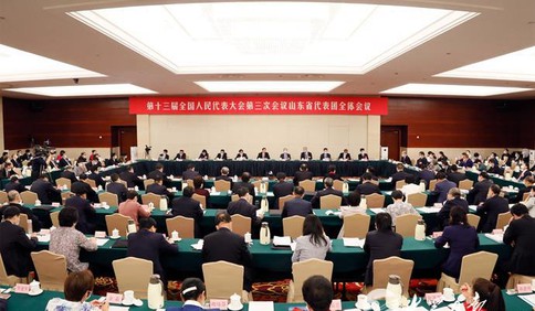 山东代表团举行全体会议审议政府工作报告